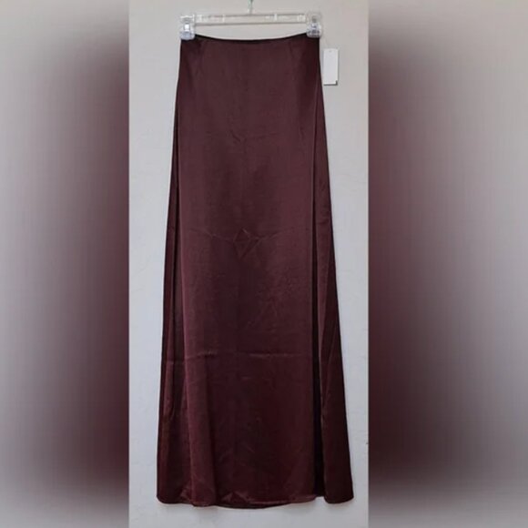 Rampage Satin maxi skirt silky charmeuse long pencil slip bronze metallic fairy - Picture 10 of 12